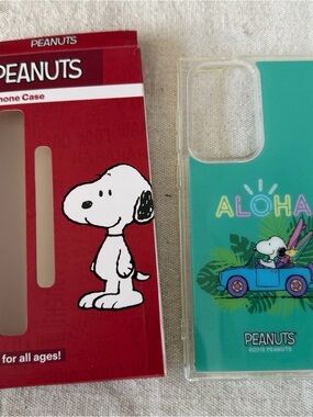 Peanuts Snoopy Woodstock Aloha Teal Hard Back Case Samsung Galaxy S22 Ultra